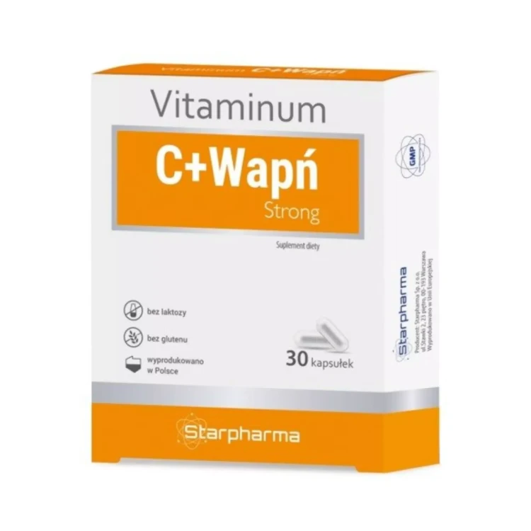 Vitaminum C + Wapń Strong 30 kapsułek Starpharma ( bakaliowyswiat.pl ).webp