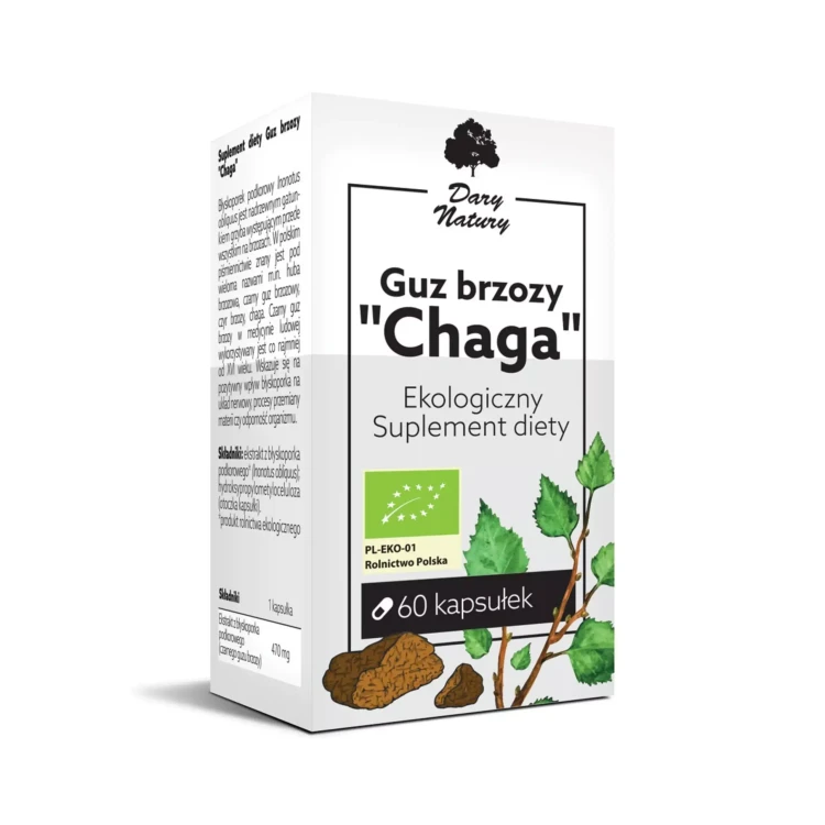 Guz brzozy EKO 60 kapsułek (470 mg ) Dary Natury ( bakaliowyswiat.pl ).webp