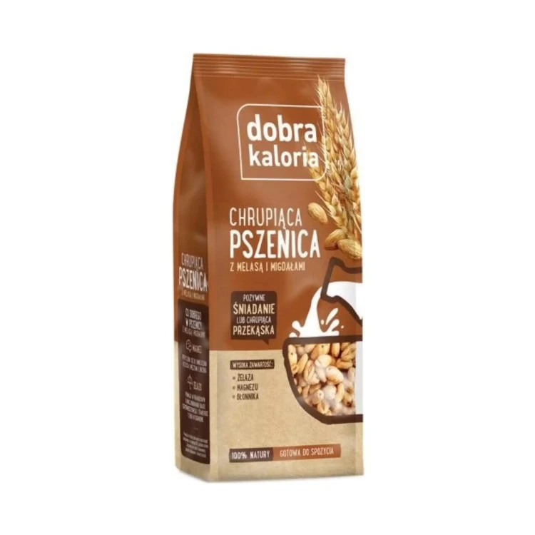 Chrupiąca pszenica z melisą i migdałami 120g Dobra Kaloria ( bakaliowyswiat.pl ).webp
