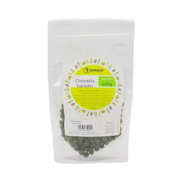 Chlorella tabletki 100g Krukam ( bakaliowyswiat.pl ).webp