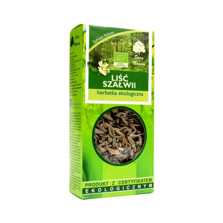 Herbatka liść szałwia EKO 25g Dary Natury ( bakaliowyswiat.pl ).webp
