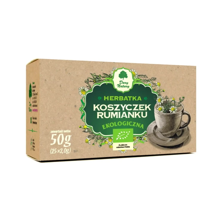 Koszyczek rumianku EKO 25x2g Dary Natury ( bakaliowyswiat.pl ).webp