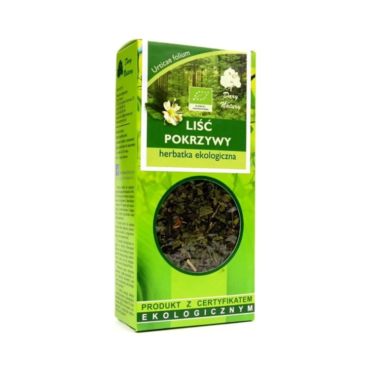Herbatka liść pokrzywy EKO 25g Dary Natury ( bakaliowyswiat.pl ).webp