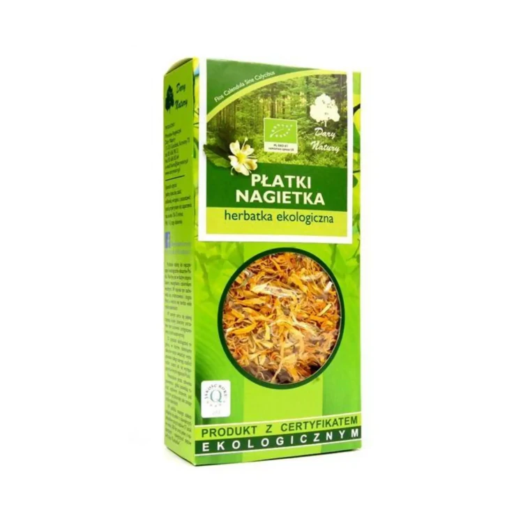 Herbatka płatki nagietka EKO 25g Dary Natury ( bakaliowyswiat.pl ).webp
