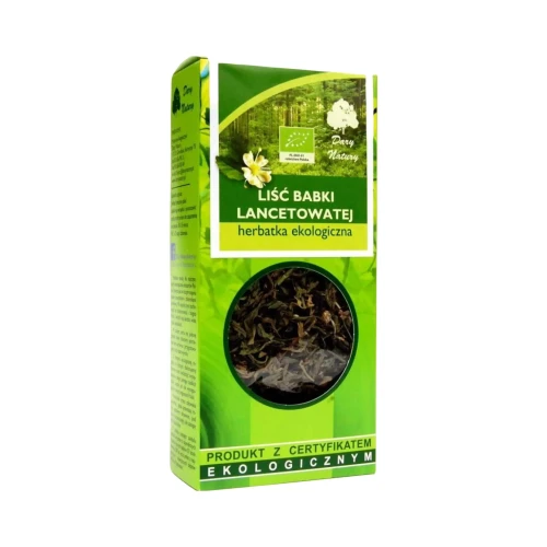 Herbatka liść babki lancetowatej EKO 25g Dary Natury ( bakaliowyswiat.pl ).webp