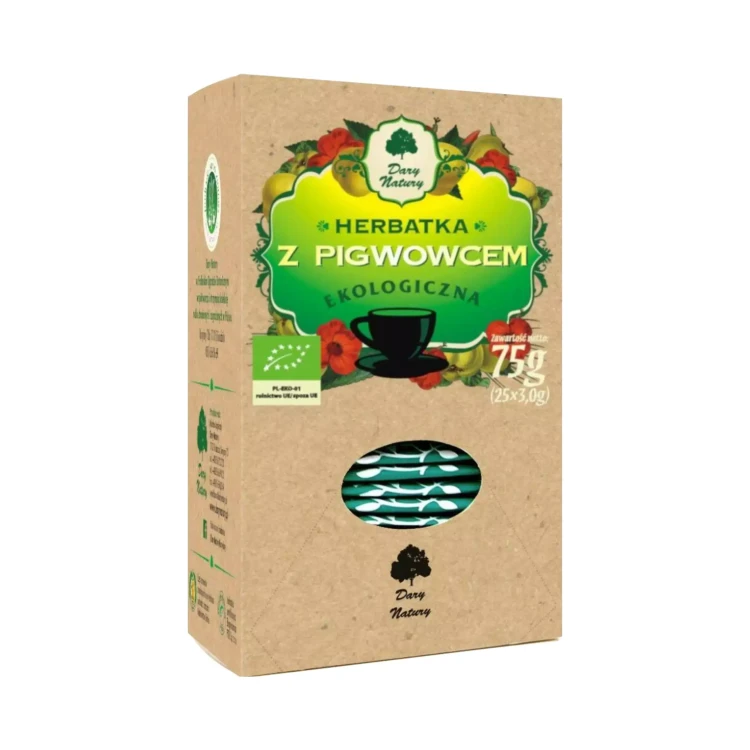 Ekologiczna herbatka z pigwowcem 25x3g Dary Natury ( bakaliowyswiat.pl ).webp