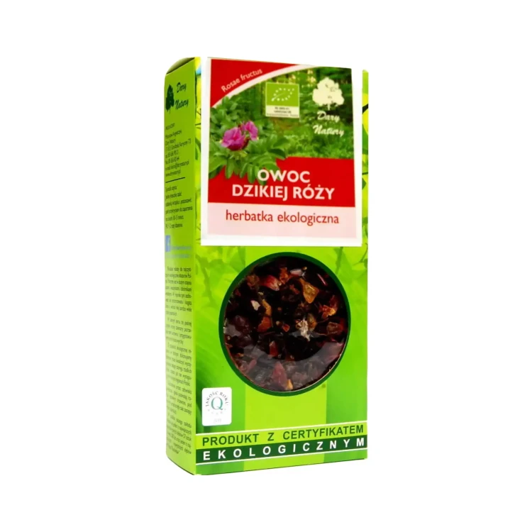 Ekologiczna herbatka Owoc dzikiej róży 50 g Dary Natury  ( bakaliowyswiat.pl ).webp