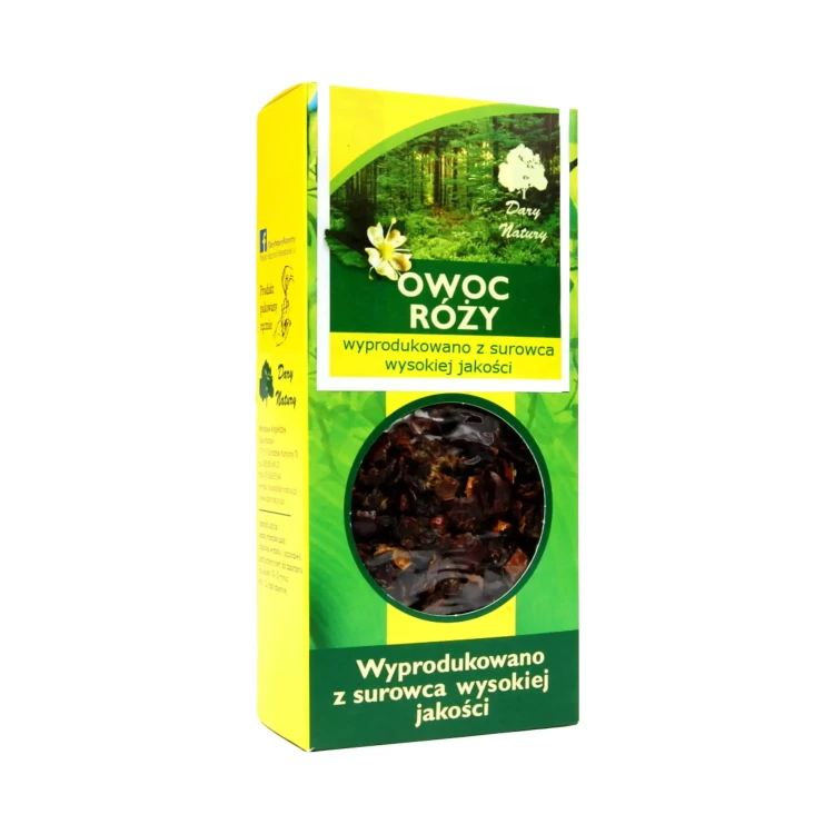 Ekologiczna herbatka Owoc róży 50 g Dary Natury ( bakaliowyswiat.pl ).webp