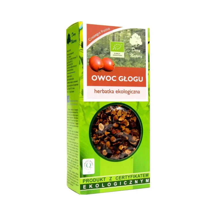 Ekologiczna herbatka Owoc głogu 100 g Dary Natury ( bakaliowyswiat.pl ).webp