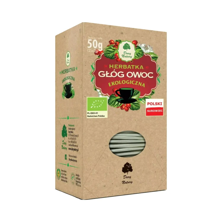 Ekologiczna herbatka Owoc głogu 25x2 g Dary Natur ( bakaliowyswiat.pl ).webp