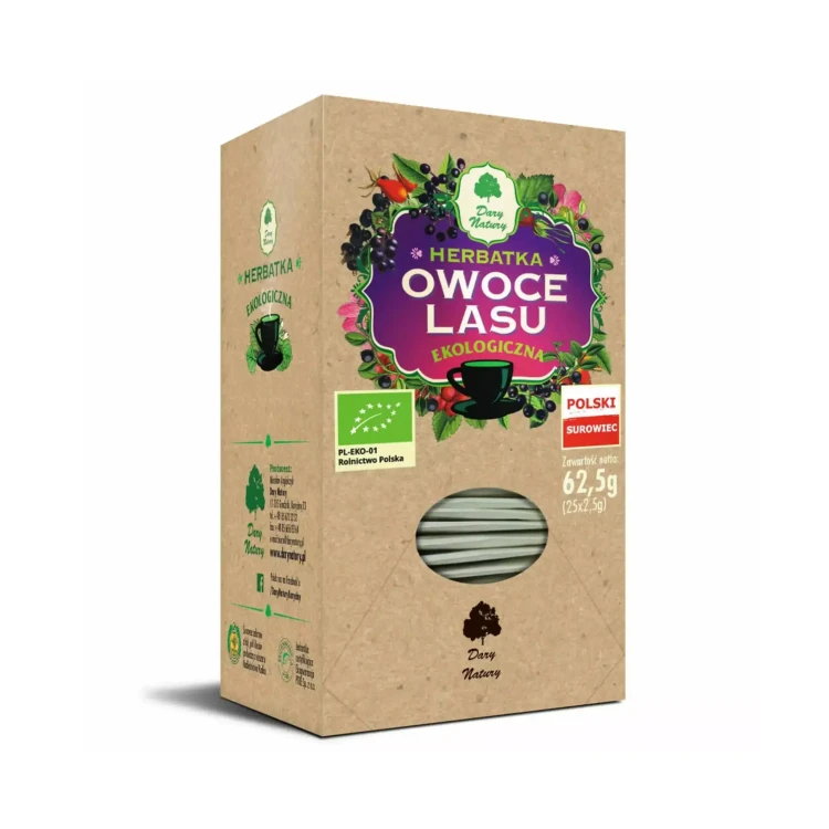 Ekologiczna herbatka Owoce Lasu 25x2.5 g Dary Natury ( bakaliowyswiat.pl )'.webp