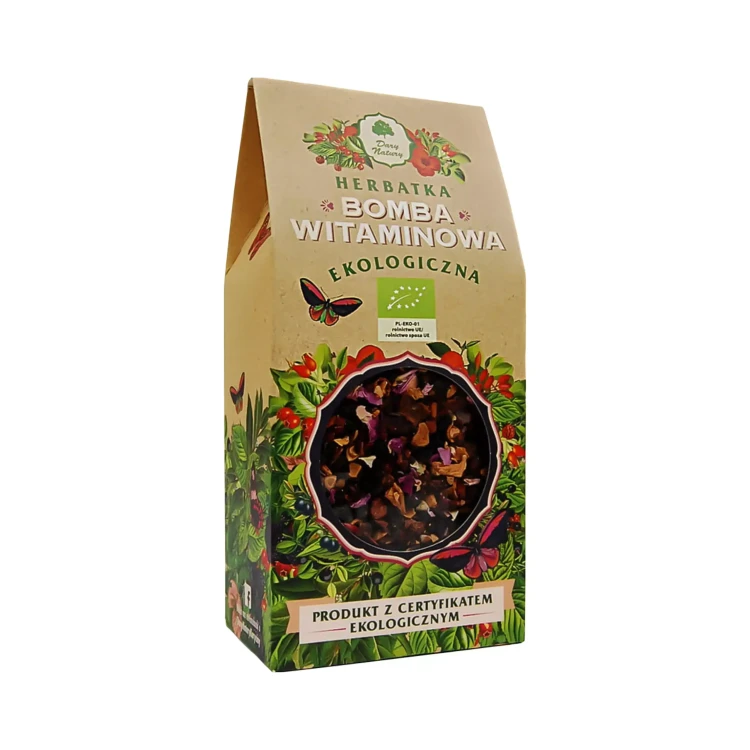Ekologiczna herbatka Bomba witaminowa 200 g Dary Natury ( bakaliowyswiat.pl ).webp