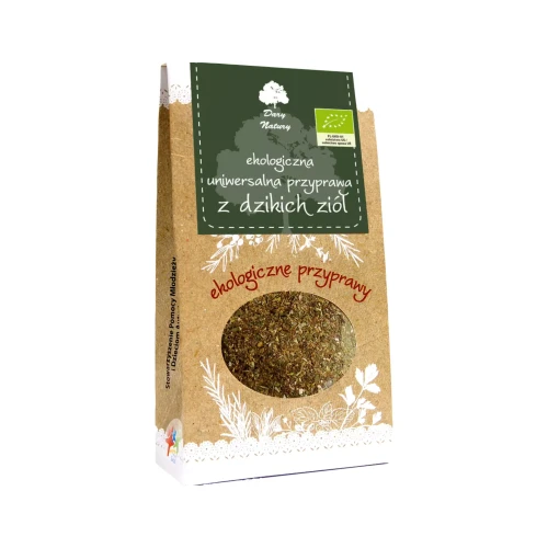Ekologiczna uniwersalna przyprawa z dzikich ziół 40 g Dary Natury ( bakaliowyswiat.pl ).webp