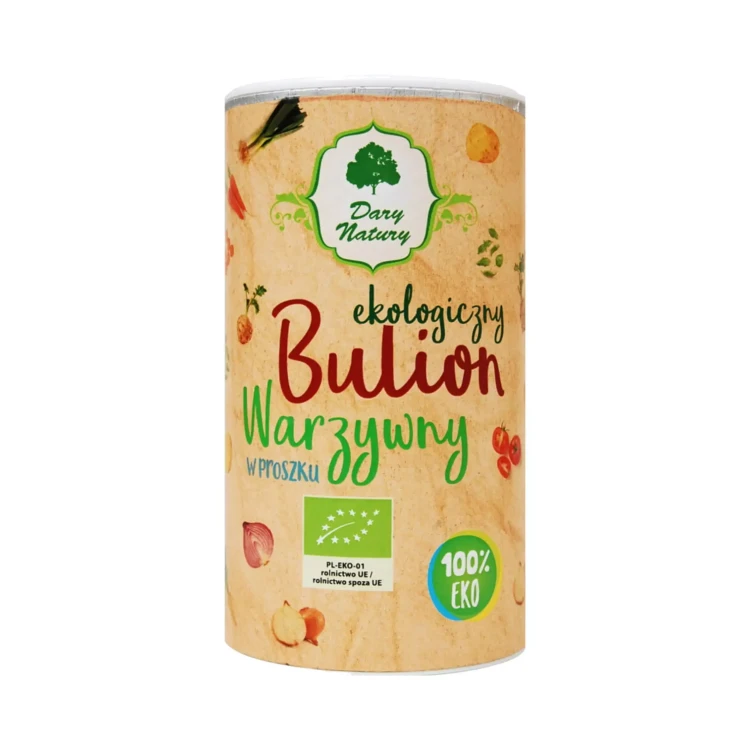 Ekologiczny bulion warzywny w proszku 200 g Dary Natury ( bakaliowyswiat.pl ).webp