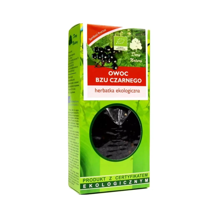 Ekologiczna herbatka Owoc bzu czarnego 100 g Dary Natury ( bakaliowyswiat.pl ).webp