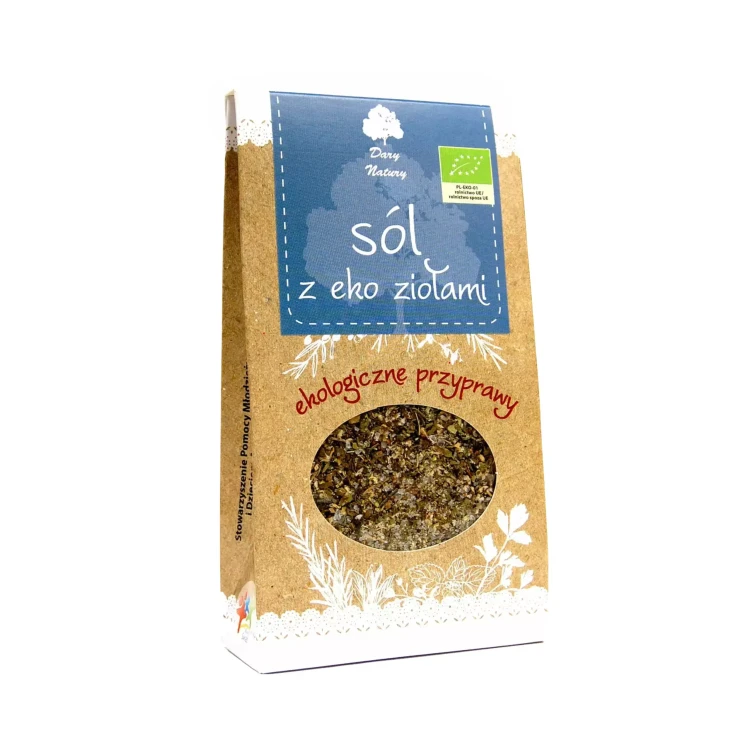 Sól z ekologicznymi ziołami 100 g Dary Natury ( bakaliowyswiat.pl ).webp