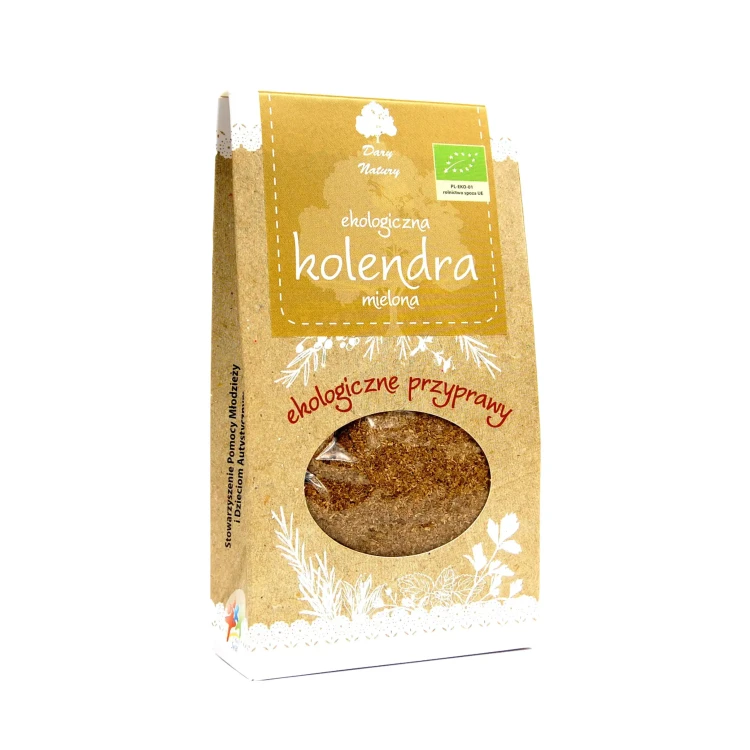 Ekologiczna kolendra mielona 30 g Dary Natury ( bakaliowyswiat.pl ).webp