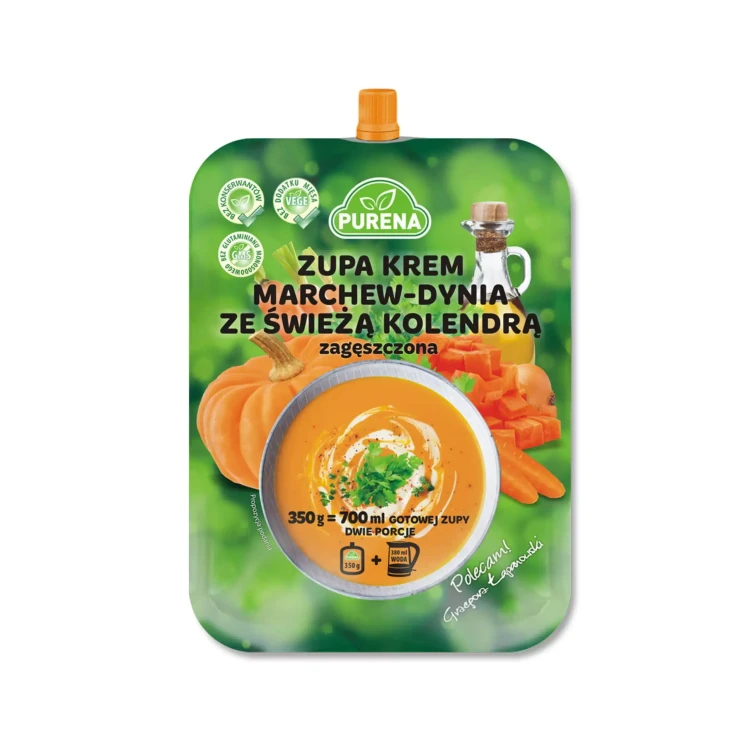 Zupa krem marchew-dynia ze świeżą kolendrą 350 g Purena.webp