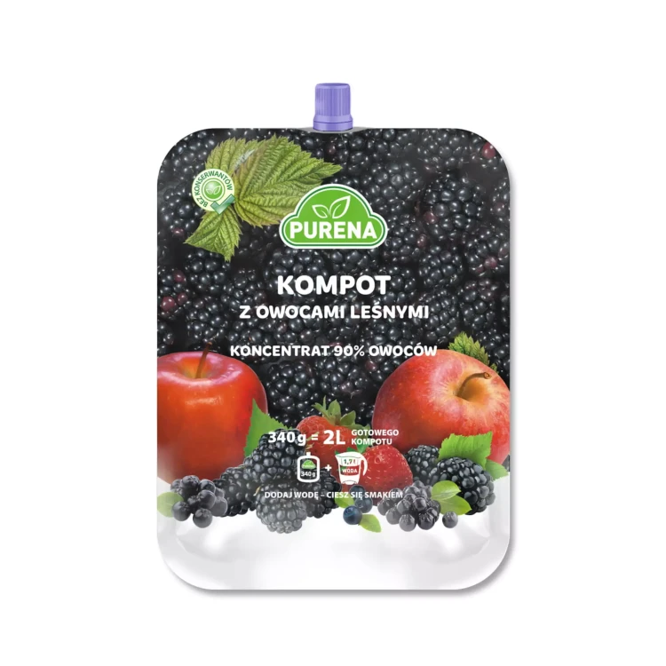 Kompot z owoców leśnych - koncentrat 340 g Purena .webp