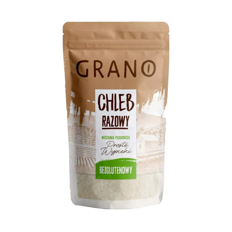 Chleb razowy bezglutenowy - mieszanka do pieczenia 500 g Grano.webp