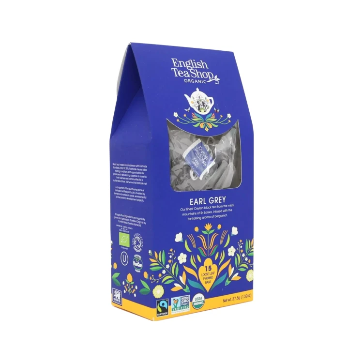 Organiczna herbata czarna z bergamotką w piramidkach English Tea Shop 2.webp