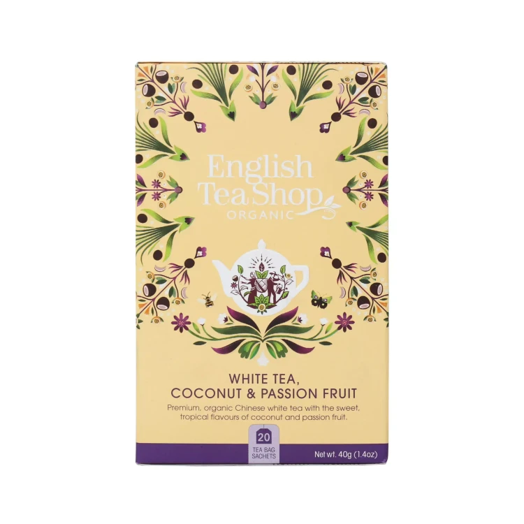 Organiczna herbata biała z trawą cytrynową. kakao. imbirem. marakują i kokosem English Tea Shop.webp