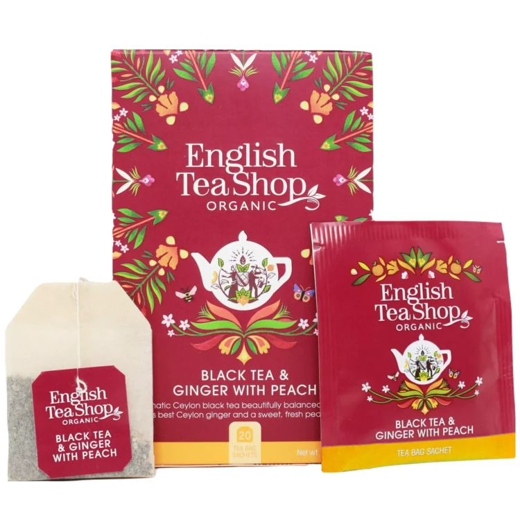 Organiczna herbata czarna z imbirem i brzoskwinią English Tea Shop 2.webp