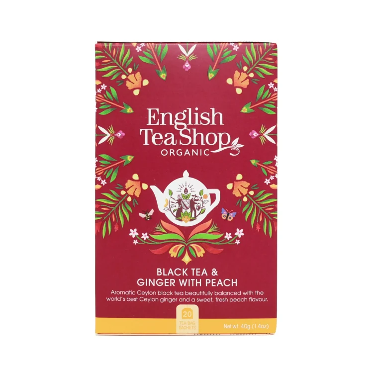 Organiczna herbata czarna z imbirem i brzoskwinią English Tea Shop.webp