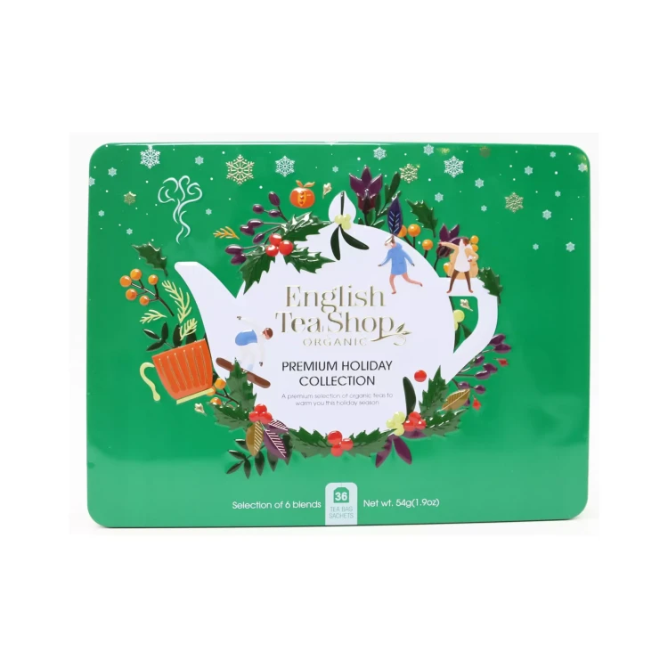 Świąteczny zestaw  herbat ekologicznych PREMIUM HOLIDAY COLLECTION English Tea Shop zielone.webp