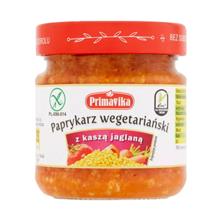 Paprykarz wegetariański z kaszą jaglaną 160 g Primavika.webp