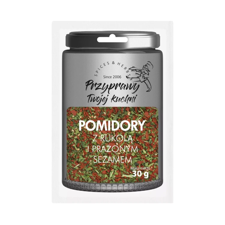 Pomidory z rukolą i prażonym sezamem Przyprawy Twojej kuchni.webp