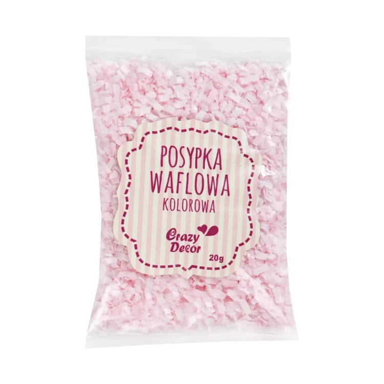 posypka waflowa kolorowa różowa cieniowana 20g.webp