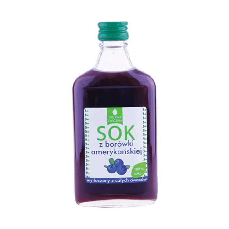 Sok Tłoczony z borówki amerykańskiej 200 ml Zielona Tłocznia.webp