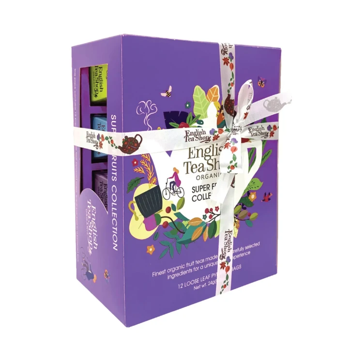 Zestaw herbat ekologicznych w piramidkach Super Fruit Collection English Tea Shop 2.webp