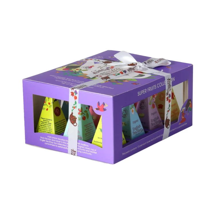 Zestaw herbat ekologicznych w piramidkach Super Fruit Collection English Tea Shop 1.webp