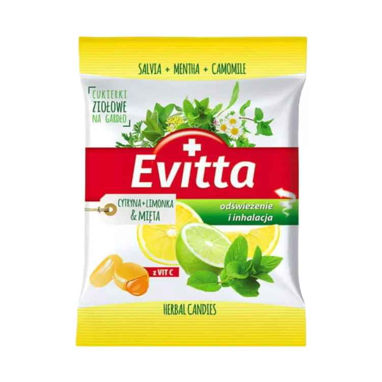 Ziołowe cukierki bez cukru z witaminą C cytryna, limonka i mięta.webp