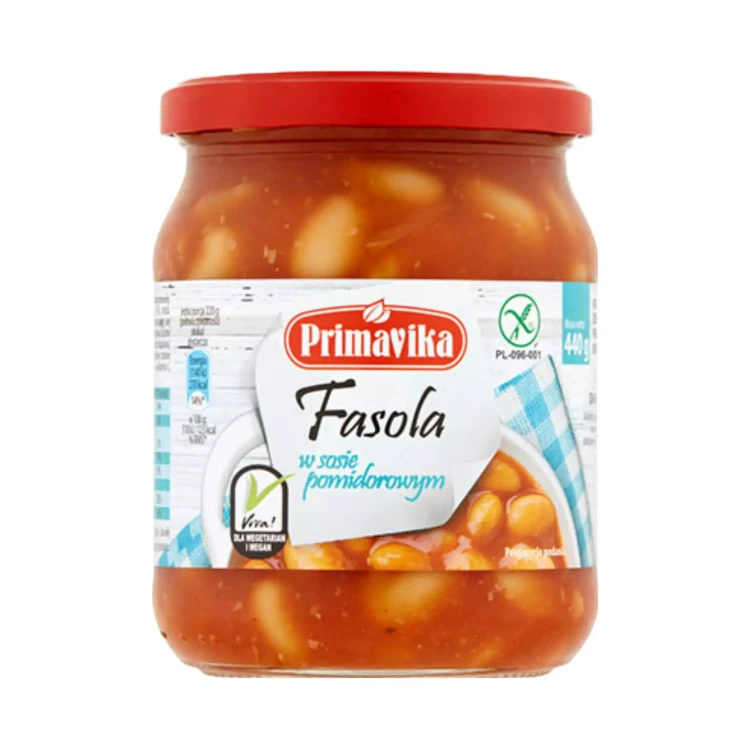 Fasola w sosie pomidorowym 440g Primavika.webp