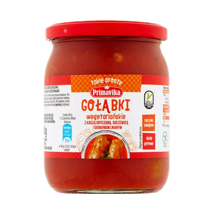 Gołąbki z kaszą gryczaną, soczewicą i siemieniem lnianym 480g Primavika.webp
