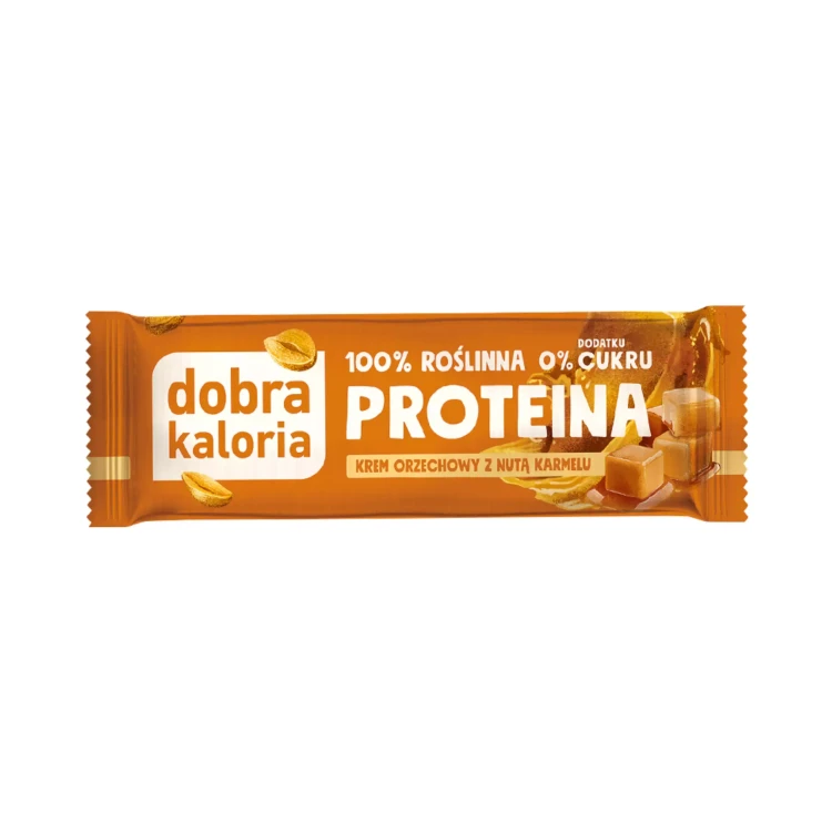 Baton proteinowy krem orzechowy z nutą karmelu 42g Dobra Kaloria.webp