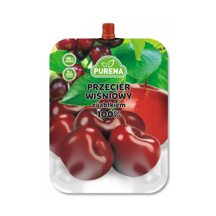 Przecier wiśniowy z jabłkiem 100% 250 g Purena.webp