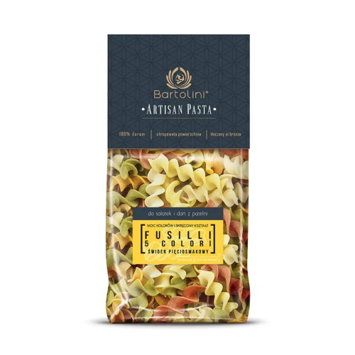Artisan Makaron Durum - świderki 5 smaków (Fussilli 5-colori) 300 g Bartolini.webp