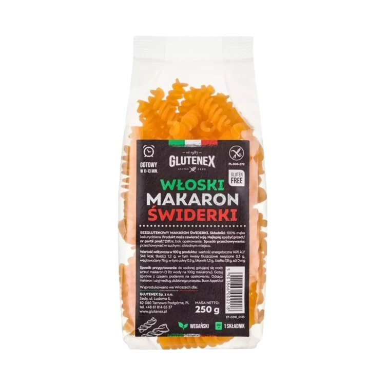Bezglutenowy makaron świderki 250 g Glutenex.webp