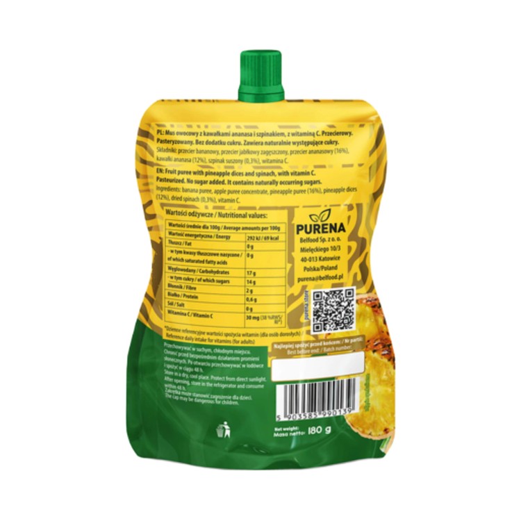 Chrupaczka ananas szpinak z kawałkami ananasa 180g Purena .jpg