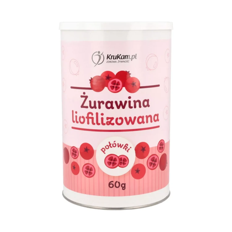 Żurawina liofilizowana połówki 60g Krukam.webp