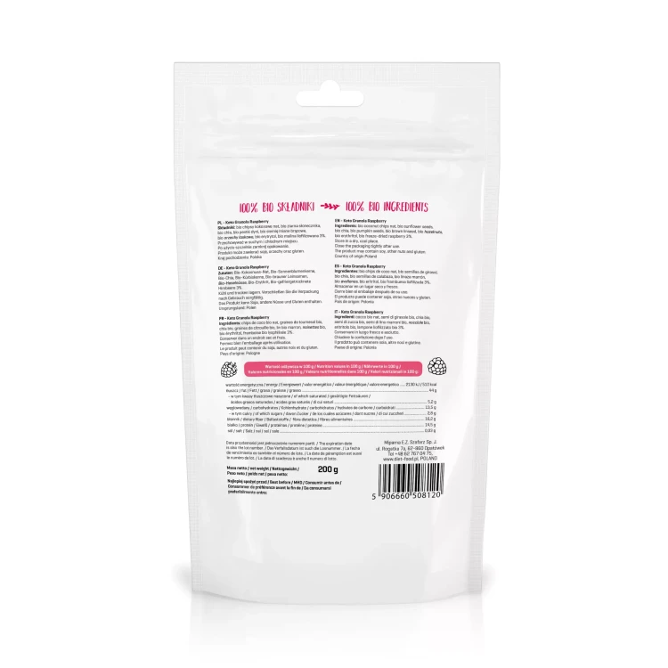 BIO Keto Granola malina 200g Diet Food .webp