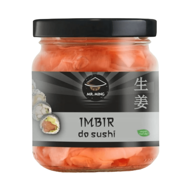Imbir Marynowany Różowy Do Sushi 190g Mr. Ming.png