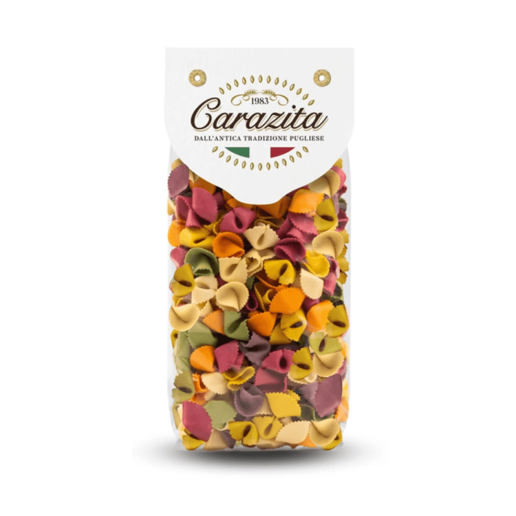 Włoski kolorowy makaron Funghetti (grzybki) 6 smaków 250g Carazita.png