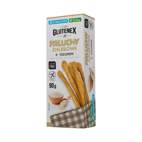 Paluchy chlebowe z sezamem bez dodatku cukrów 90g Glutenex.png