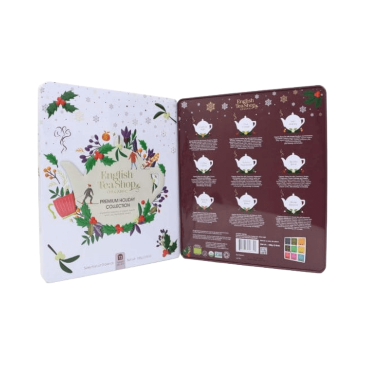 Świąteczny zestaw herbat w metalowej puszce Premium Holiday Collection 72 szt biały English Tea Shop. .png