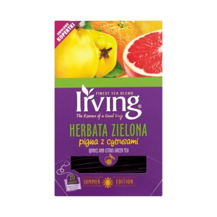 Herbata zielona pigwa z cytrusami ( 20 torebek) Irwing .png